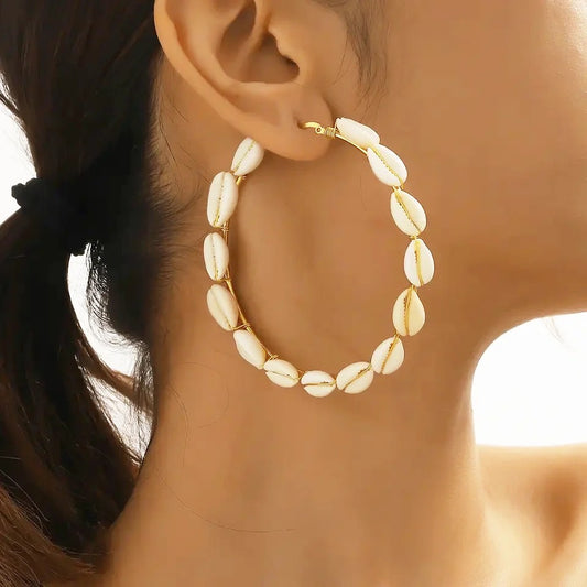 ALJE Gold Shell Hoops